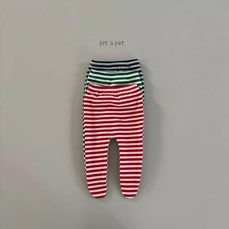 Pitapat - Korean Baby Fashion - #babyoutfit - Bbosong Stripes Foot Leggings