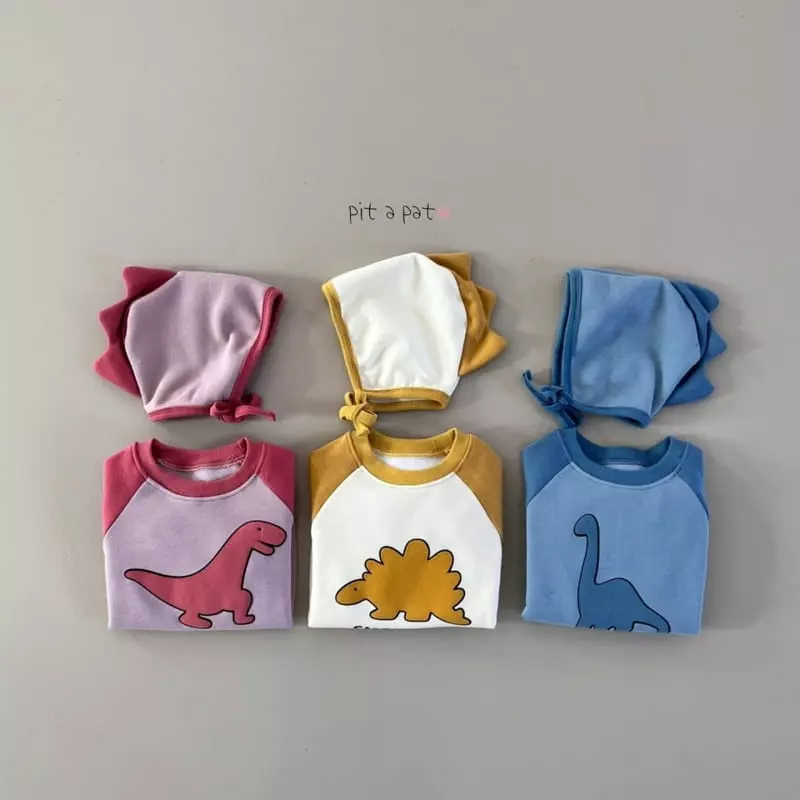 Pitapat - Korean Baby Fashion - #babyoutfit - Dino Fleece Bodysuit - 3