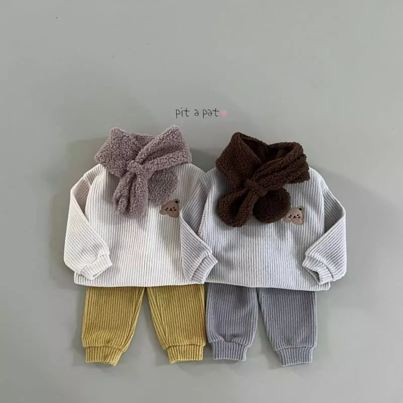 Pitapat - Korean Baby Fashion - #onlinebabyboutique - What you Bear Knit Top Bottom Set - 10