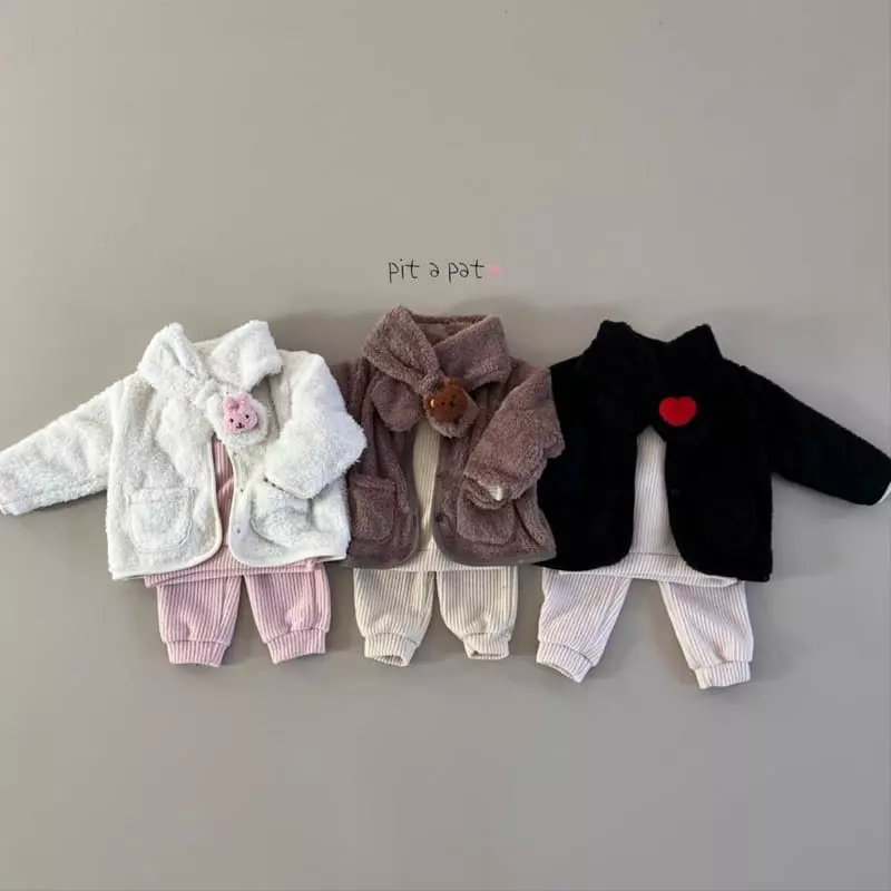Pitapat - Korean Baby Fashion - #onlinebabyshop - Cloud Knit Top Bottom Set - 12