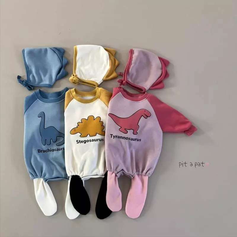 Pitapat - Korean Baby Fashion - #onlinebabyshop - Dino Fleece Bodysuit - 7