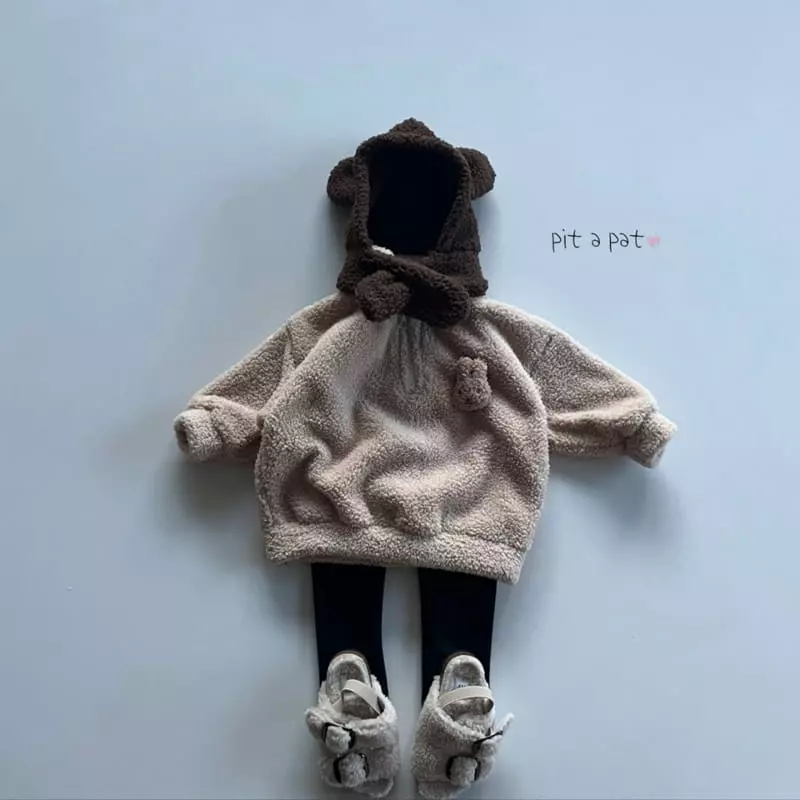 Pitapat - Korean Baby Fashion - #onlinebabyshop - Bear Hoody Neck Warmer - 3