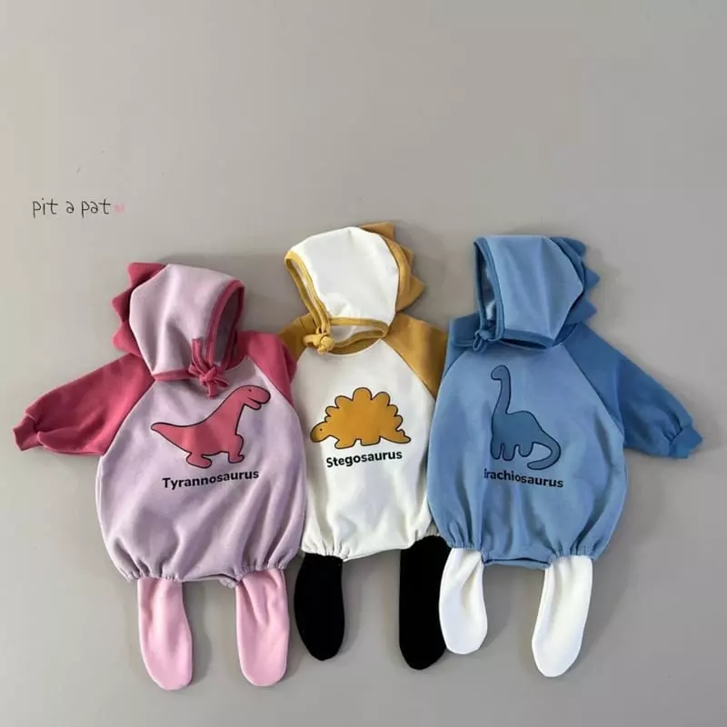 Pitapat - Korean Baby Fashion - #smilingbaby - Dino Fleece Bodysuit - 8