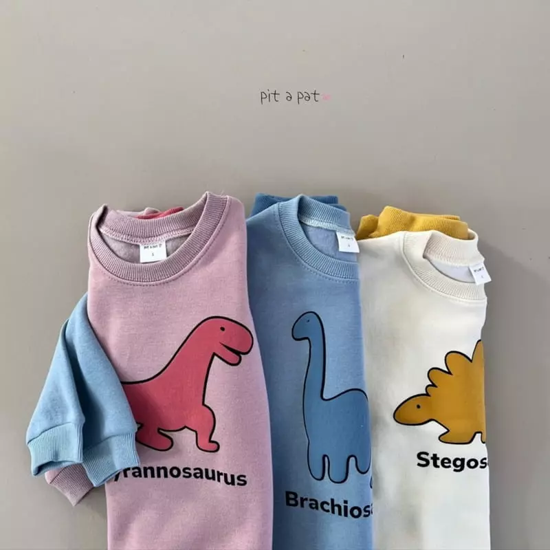 Pitapat - Korean Children Fashion - #childofig - Dino Fleece Top Bottom Set - 8