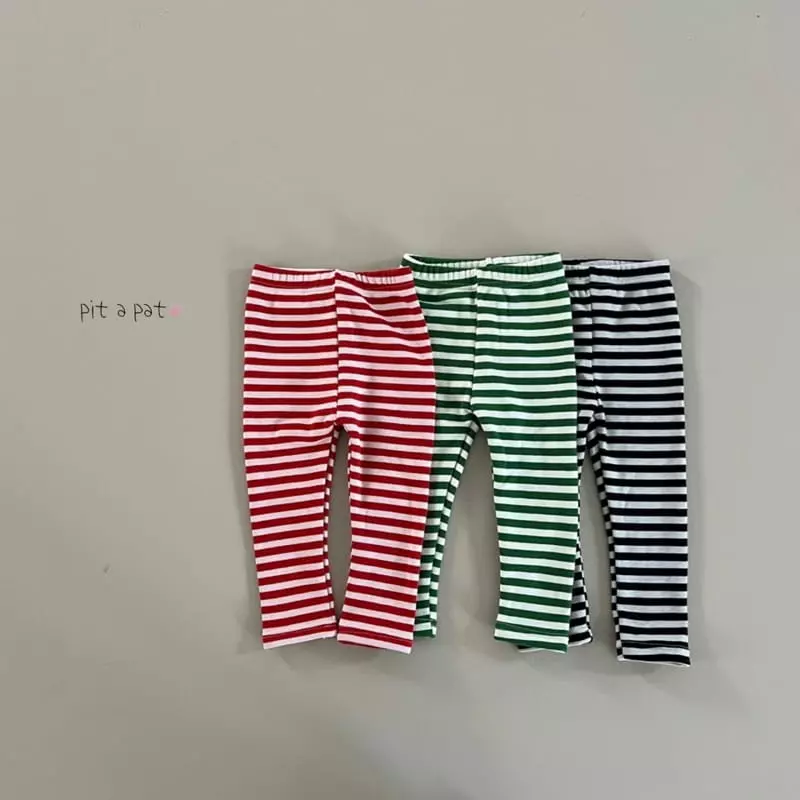 Pitapat - Korean Children Fashion - #kidsshorts - Stripes Leggings - 3