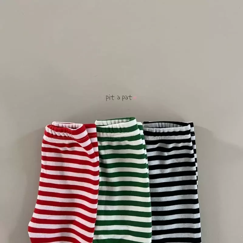 Pitapat - Korean Children Fashion - #kidsshorts - Stripes Leggings - 4