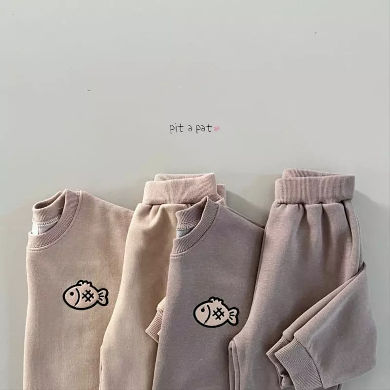 Pitapat - Korean Children Fashion - #littlefashionista - Bread Fleece Top Bottom Set - 2