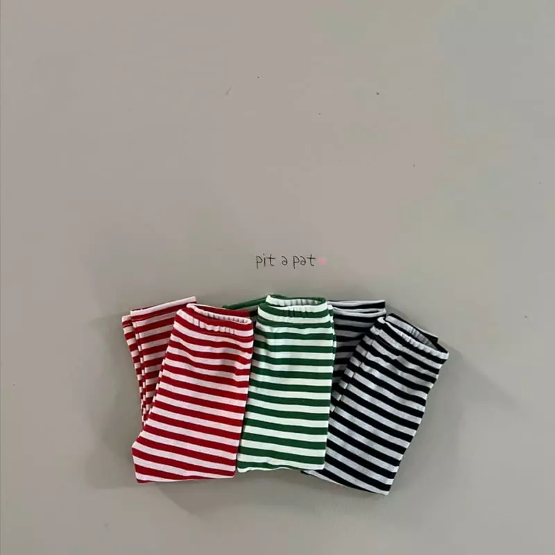 Pitapat - Korean Children Fashion - #magicofchildhood - Stripes Leggings - 8