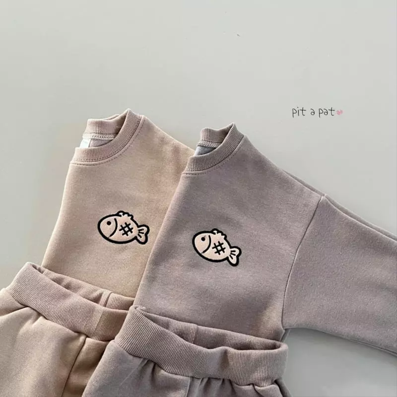 Pitapat - Korean Children Fashion - #magicofchildhood - Bread Fleece Top Bottom Set - 4