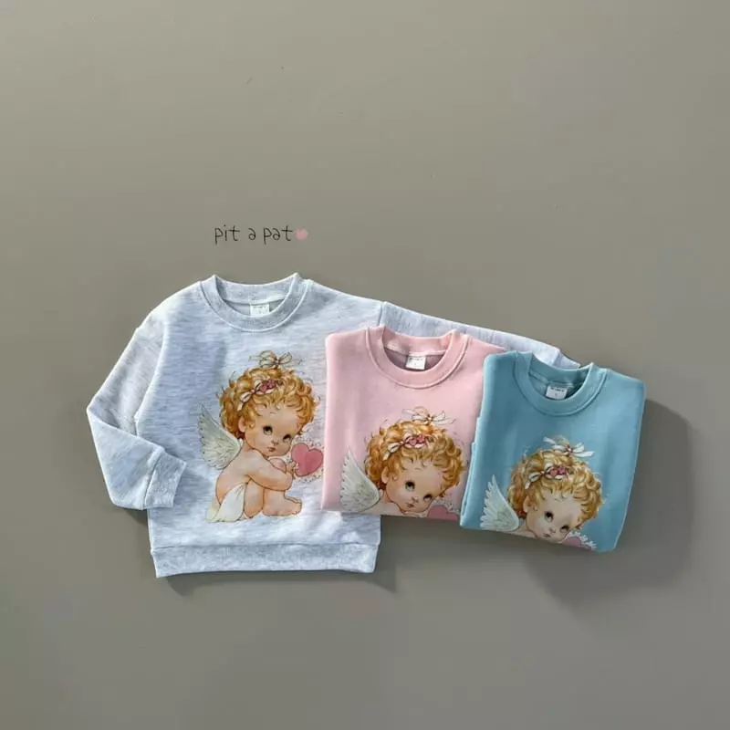Pitapat - Korean Children Fashion - #prettylittlegirls - Heart Angel Sweatshirt - 3