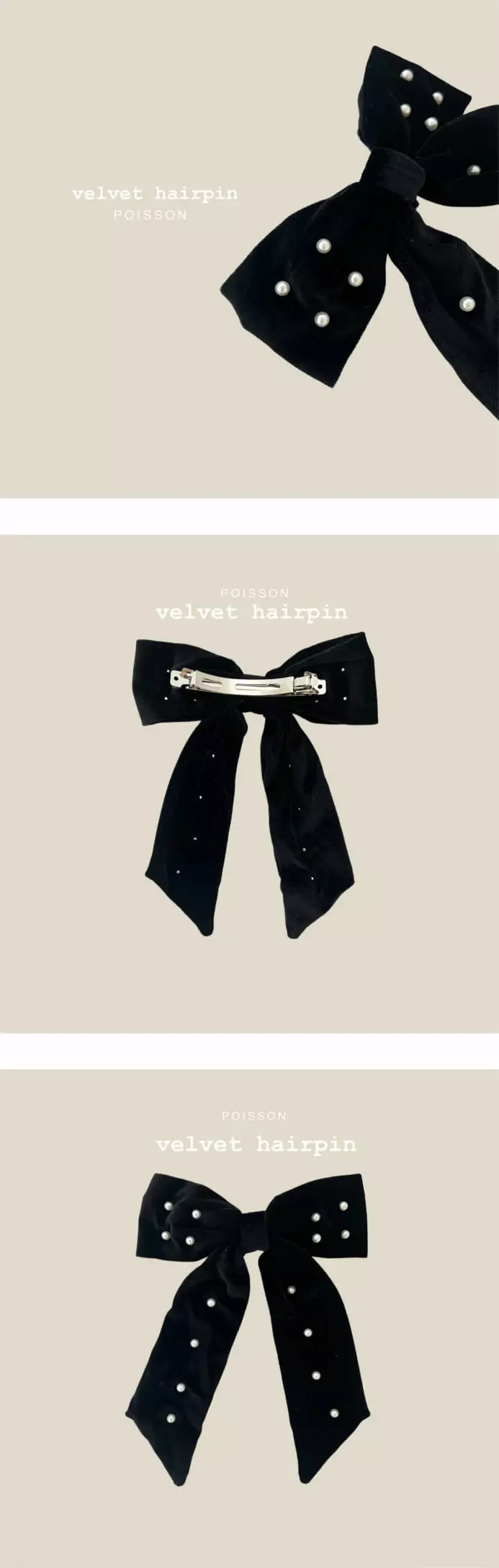 Poisson - Korean Children Fashion - #childofig - Velvet Hairpin