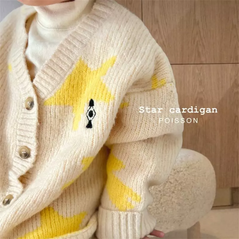 Poisson - Korean Children Fashion - #designkidswear - Star Cardigan