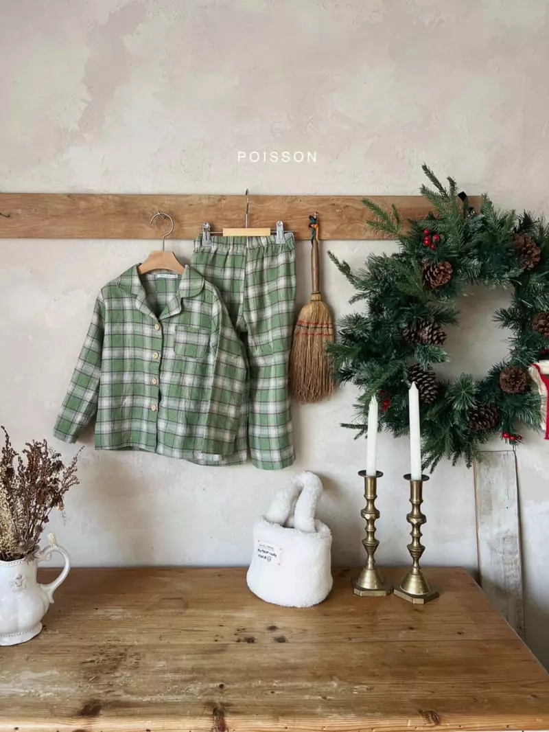Poisson - Korean Children Fashion - #fashionkids - Check Pajamas