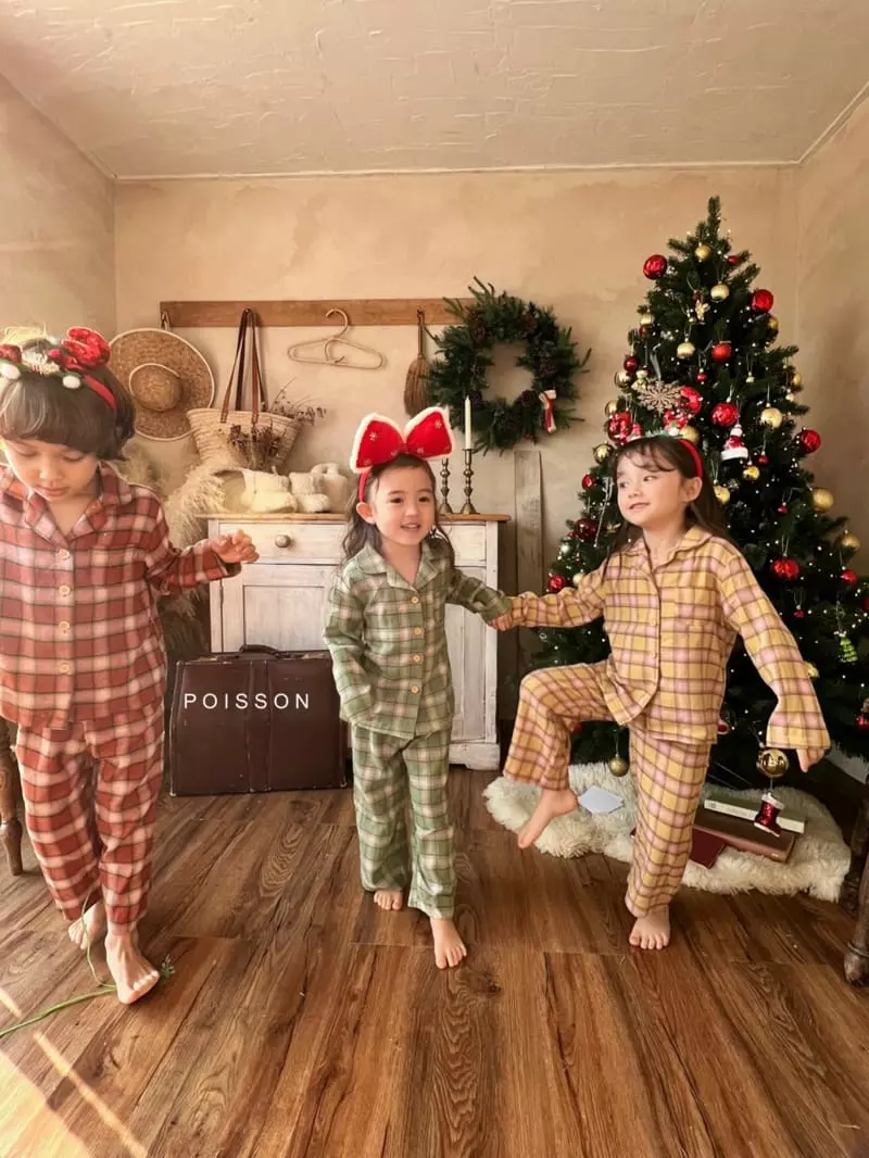 Poisson - Korean Children Fashion - #littlefashionista - Check Pajamas - 6