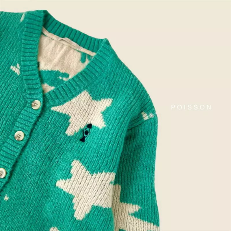 Poisson - Korean Children Fashion - #magicofchildhood - Star Cardigan - 9