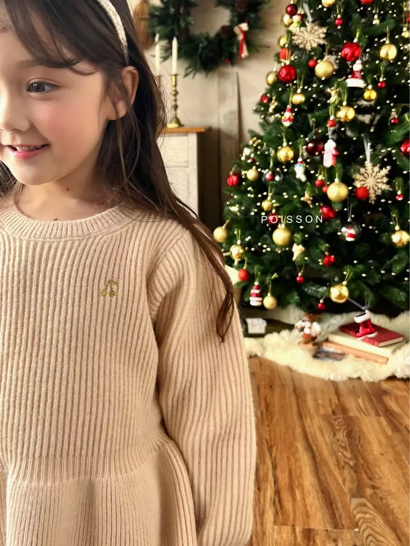 Poisson - Korean Children Fashion - #magicofchildhood - Cherry Knit Tee - 3