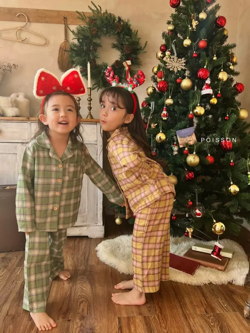 Poisson - Korean Children Fashion - #magicofchildhood - Check Pajamas - 7