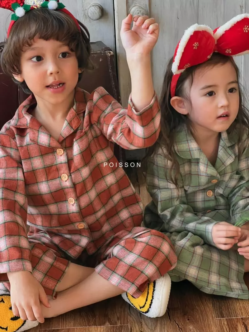 Poisson - Korean Children Fashion - #prettylittlegirls - Check Pajamas - 9