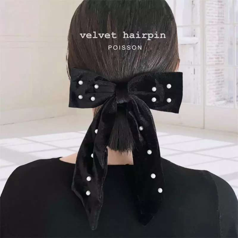 Poisson - Korean Children Fashion - #stylishchildhood - Velvet Hairpin - 6