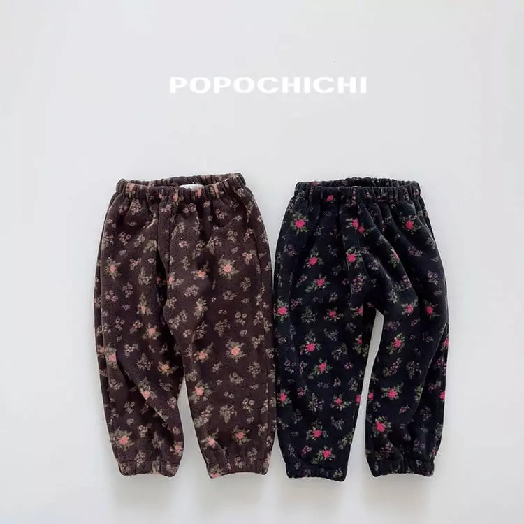 Popochichi - Korean Children Fashion - #Kfashion4kids - Flower Fleece Pants - 10