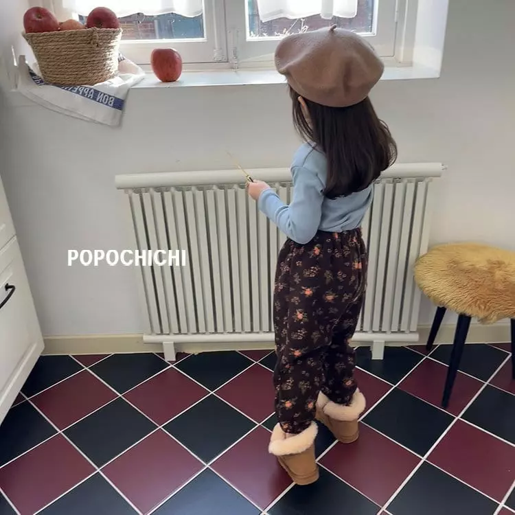 Popochichi - Korean Children Fashion - #fashionkids - Flower Fleece Pants - 6