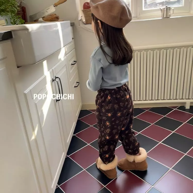 Popochichi - Korean Children Fashion - #kidsshorts - Flower Fleece Pants - 7