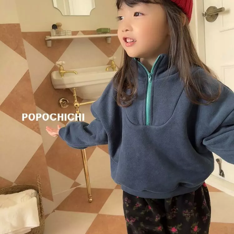 Popochichi - Korean Children Fashion - #kidzfashiontrend - Zipper Sweatshirt