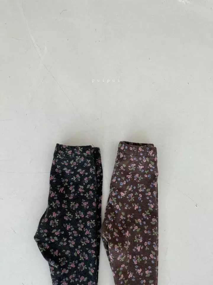 Puipui - Korean Children Fashion - #kidzfashiontrend - Flower Leggings - 4