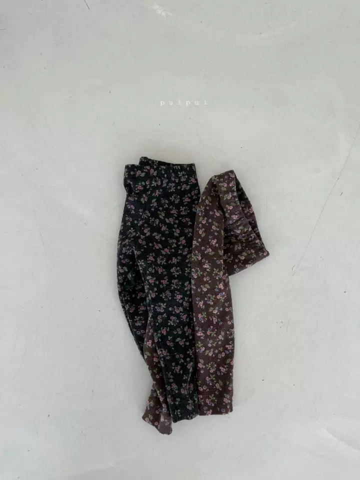 Puipui - Korean Children Fashion - #childofig - Flower Leggings - 10
