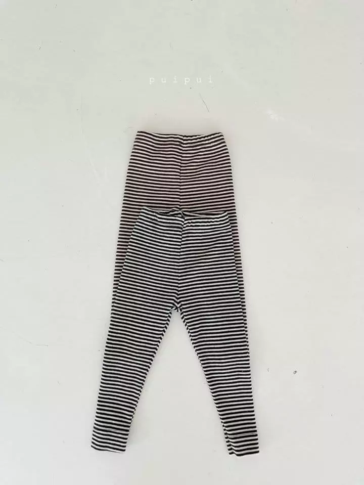 Puipui - Korean Children Fashion - #childrensboutique - Stripes Leggings - 5