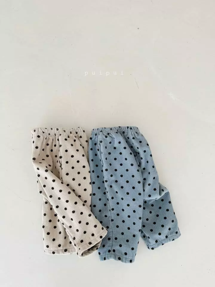 Puipui - Korean Children Fashion - #childrensboutique - Dot Fleece Pants - 2