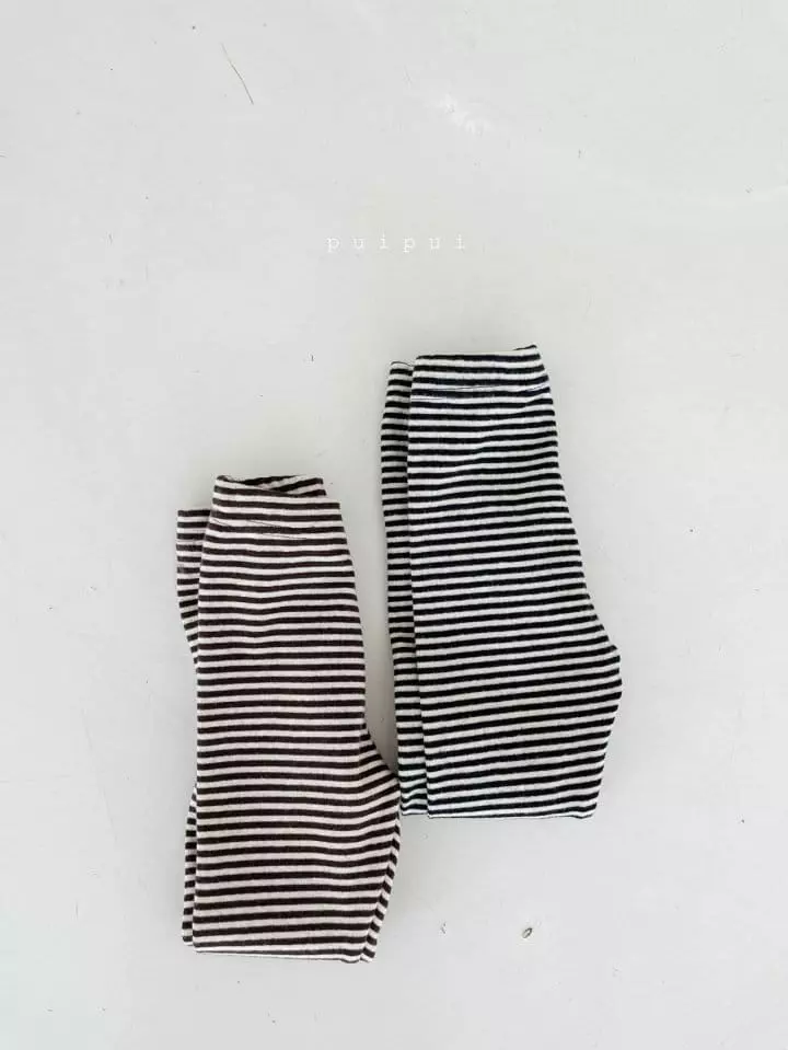 Puipui - Korean Children Fashion - #designkidswear - Stripes Leggings - 6