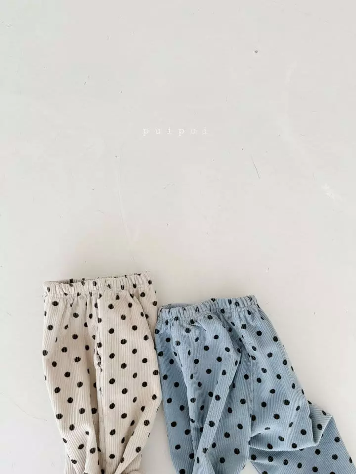 Puipui - Korean Children Fashion - #kidzfashiontrend - Dot Fleece Pants - 8
