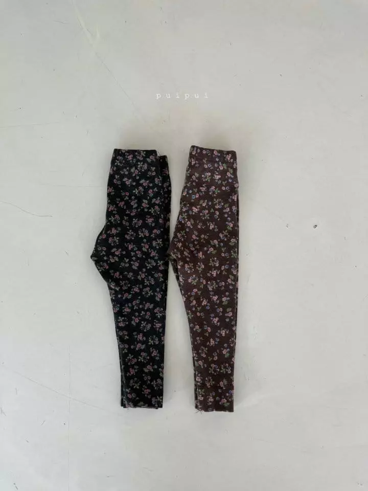 Puipui - Korean Children Fashion - #kidzfashiontrend - Flower Leggings - 3