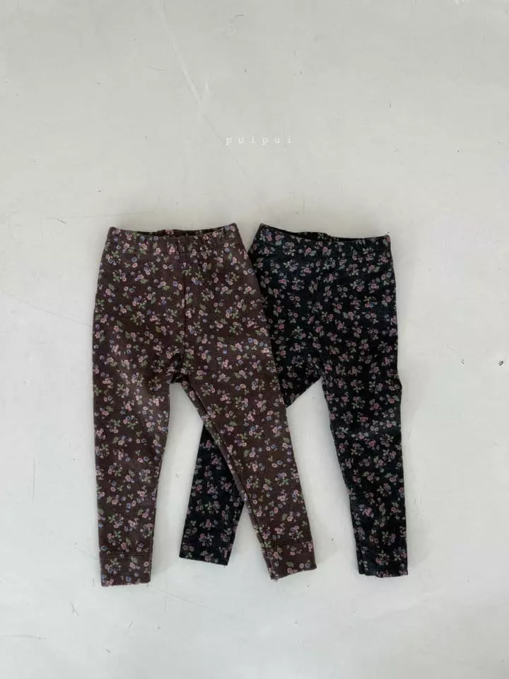 Puipui - Korean Children Fashion - #littlefashionista - Flower Leggings - 5