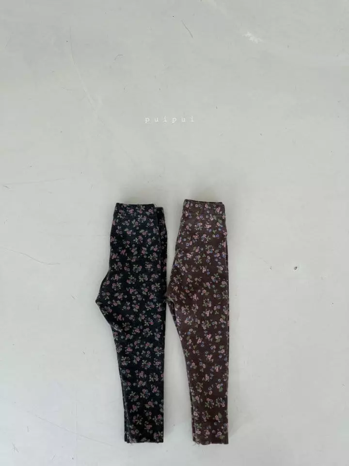 Puipui - Korean Children Fashion - #minifashionista - Flower Leggings - 7