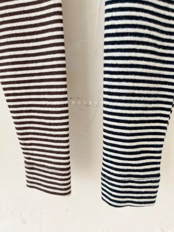 Puipui - Korean Children Fashion - #stylishchildhood - Stripes Leggings - 3