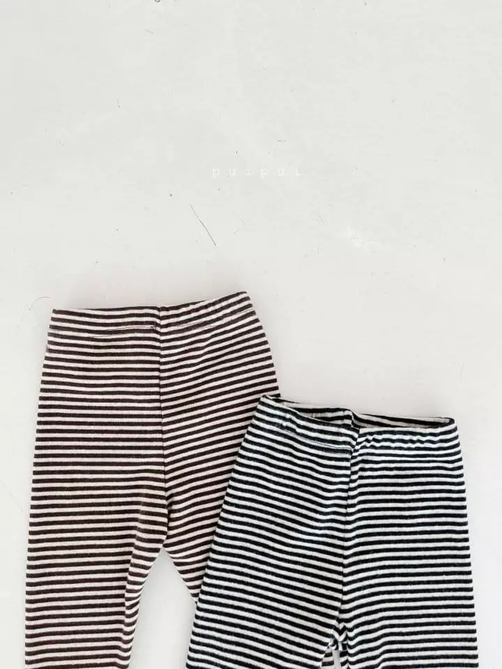 Puipui - Korean Children Fashion - #todddlerfashion - Stripes Leggings