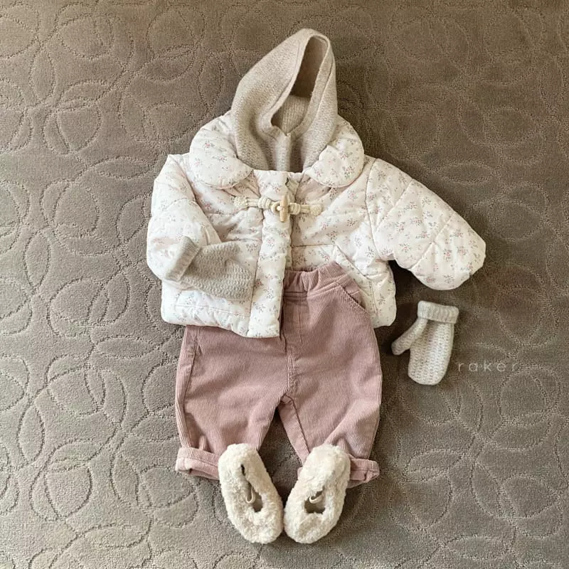 Raker - Korean Children Fashion - #minifashionista - Mongle Padding Flower Jumper - 4