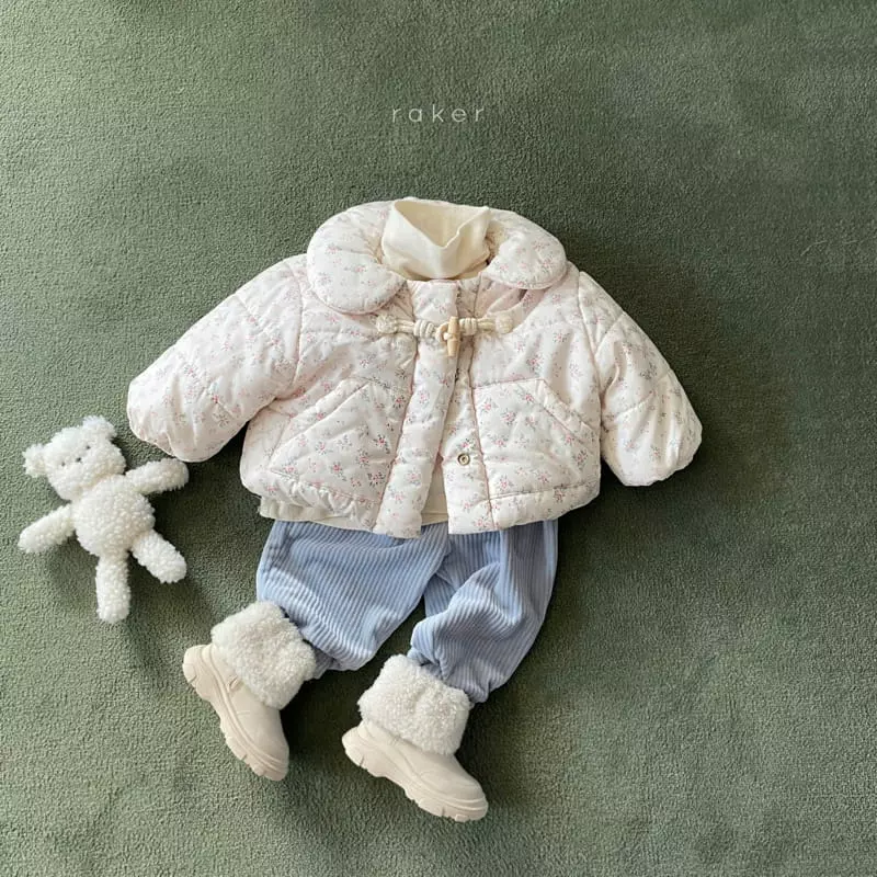 Raker - Korean Children Fashion - #toddlerclothing - Mongle Padding Flower Jumper - 6