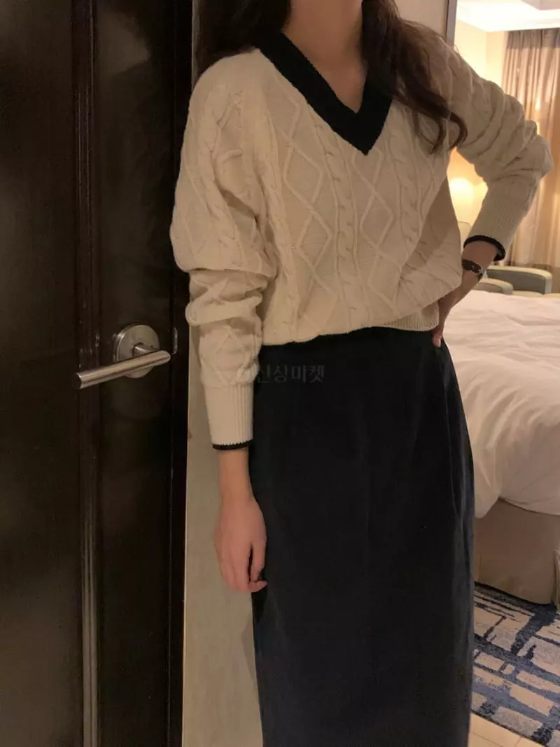 Renouveau - Korean Women Fashion - #momslook - From Knit Tee - 6
