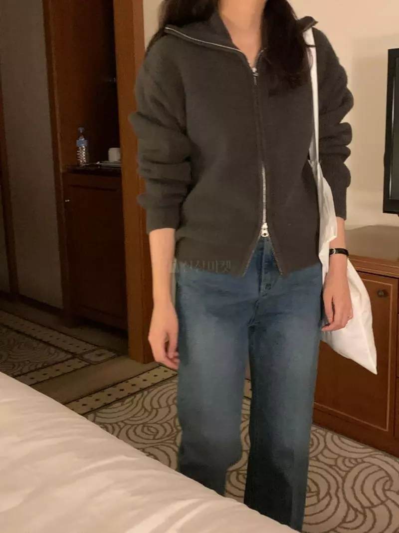 Renouveau - Korean Women Fashion - #momslook - Bookle Zip-up Knit - 8
