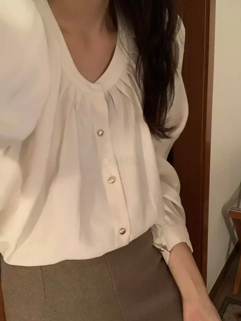 Renouveau - Korean Women Fashion - #vintagekidsstyle - Gold Blouse