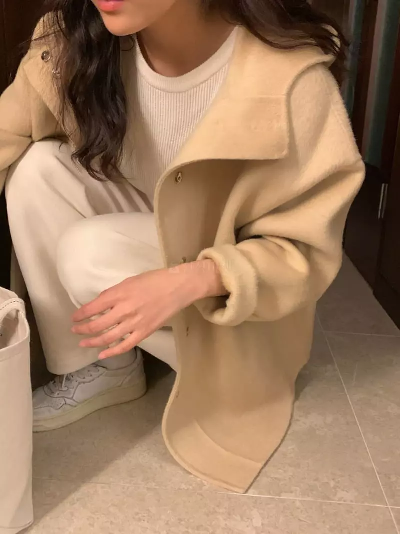 Renouveau - Korean Women Fashion - #momslook - Hoody Hand Made Coat - 4
