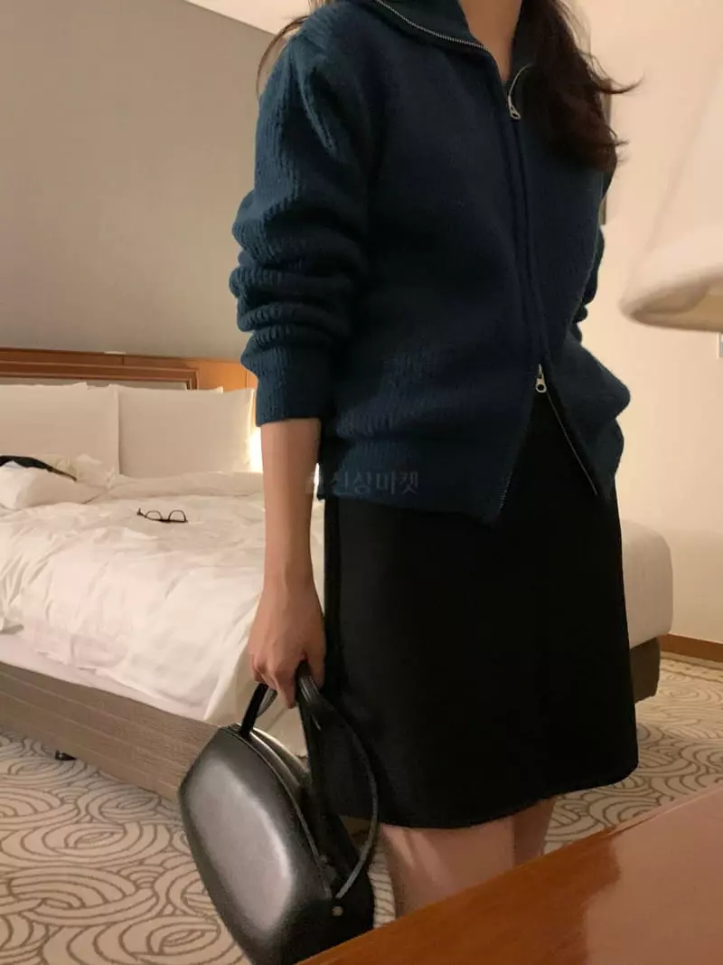 Renouveau - Korean Women Fashion - #womensfashion - Bookle Zip-up Knit - 7