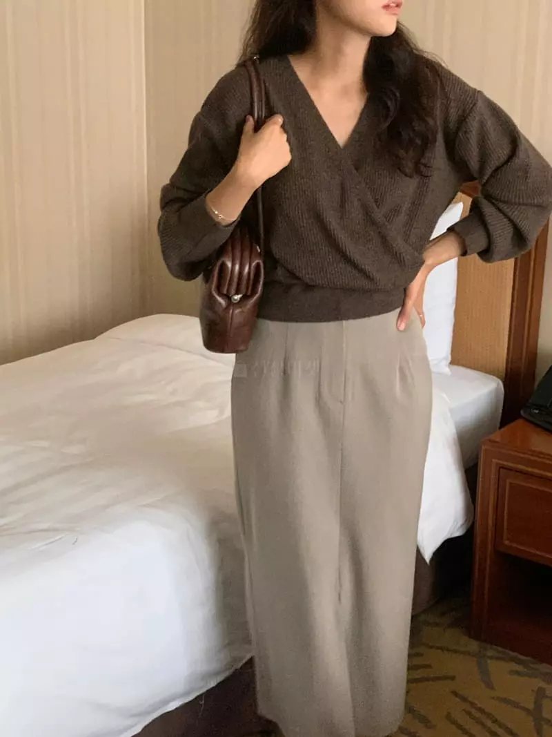Renouveau - Korean Women Fashion - #womensfashion - Rib Knit Tee - 12
