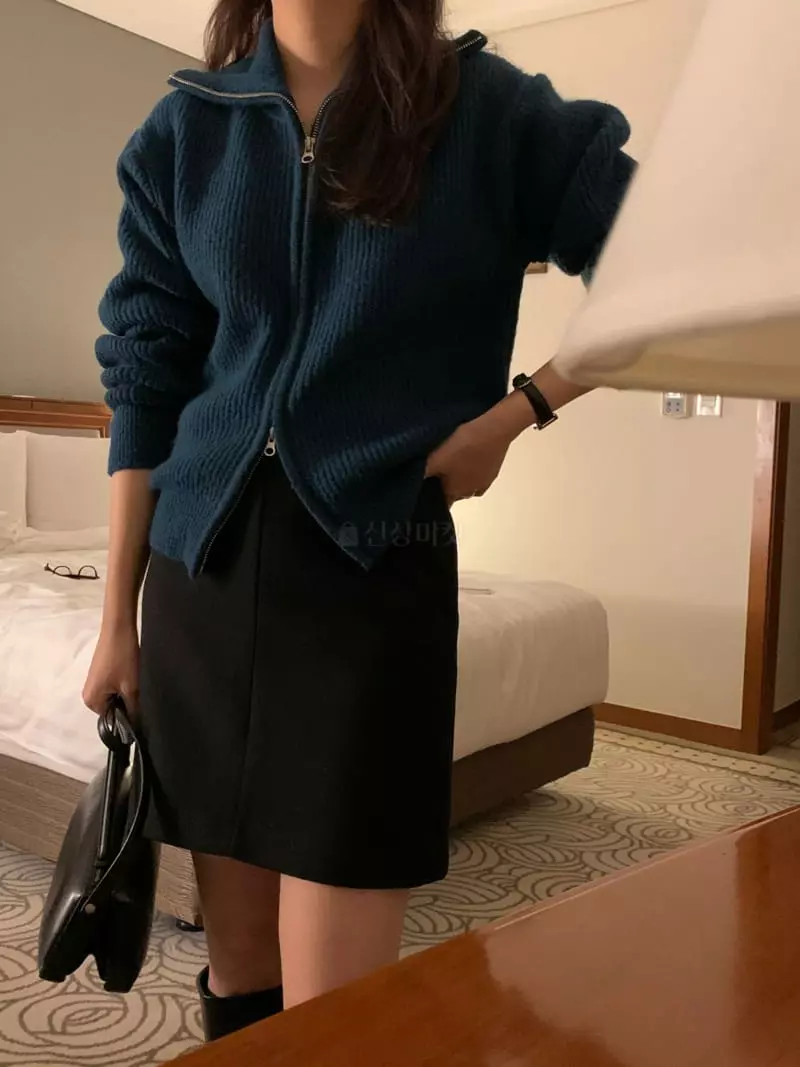 Renouveau - Korean Women Fashion - #womensfashion - Bookle Zip-up Knit