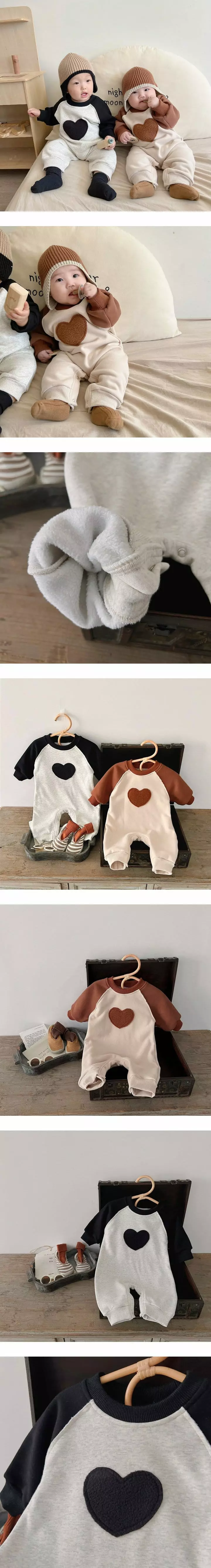 Reve Kid - Korean Baby Fashion - #babyoninstagram - Bbogle Heart Bodysuit