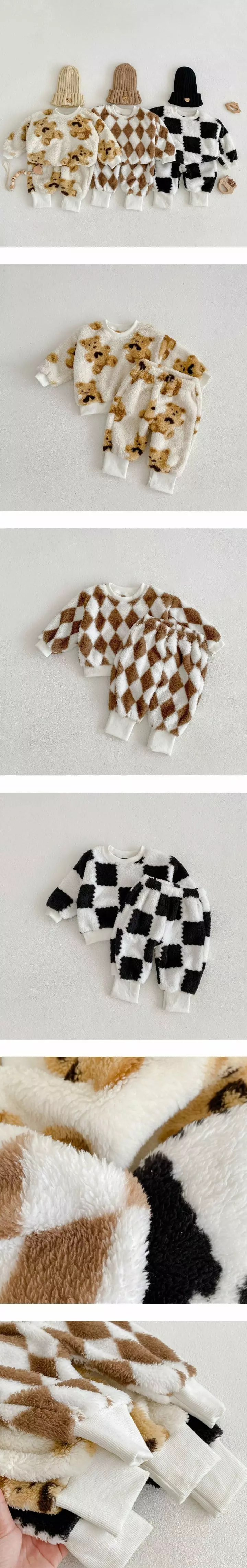 Reve Kid - Korean Baby Fashion - #smilingbaby - Bebe Fleece Top Bottom Set