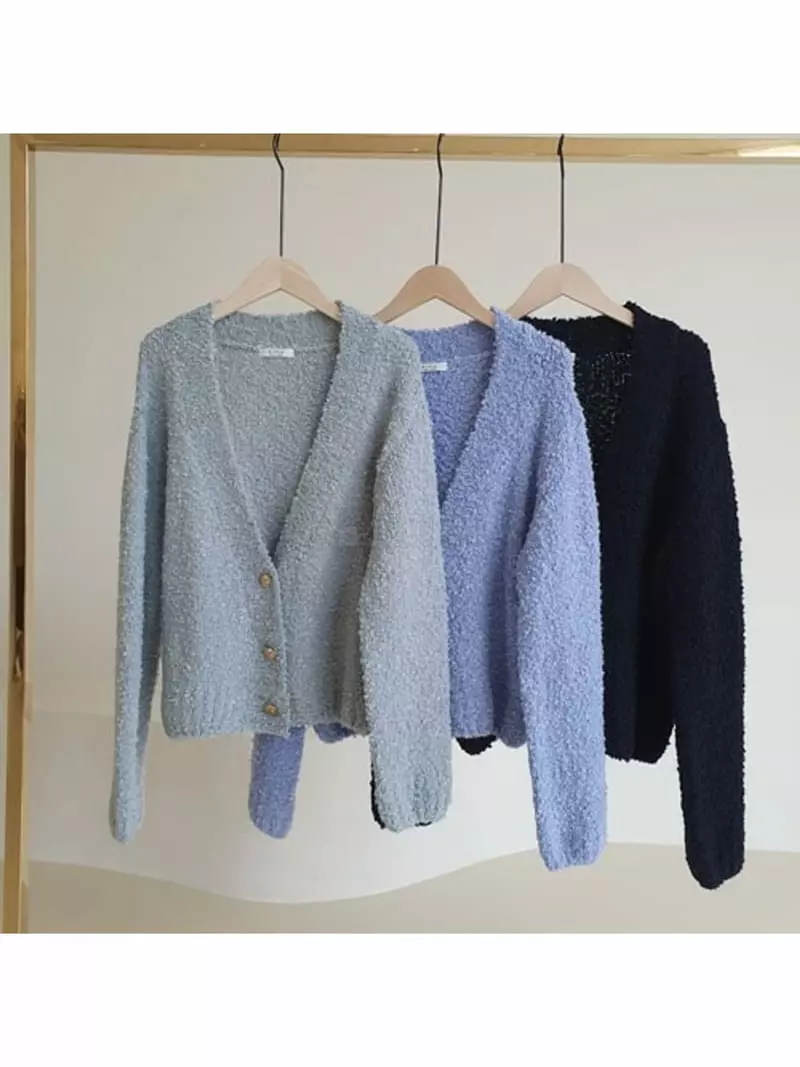 Ripple - Korean Women Fashion - #momslook - Pop Corn Bookle Cardigan - 11